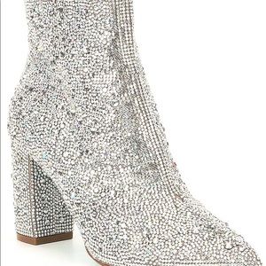 betsey johnson rhinestone booties